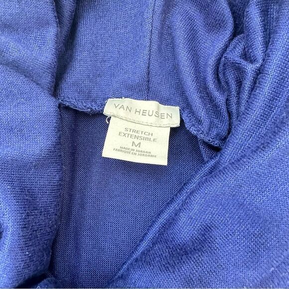 Van Heusen Size M Turtleneck Dark Blue Long Sleeve Sweater - Picture 4 of 5